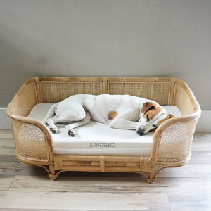 XL Handmade Rattan Dog Bed | Rattan Pet Bed | Dog Basket Bed | Wicker Dog Bed Basket | Woven Dog Bed Basket | Natural Pet Bed | Pet Basket