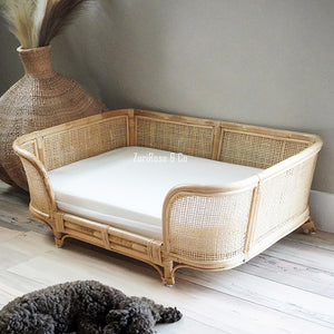 XL Handmade Rattan Dog Bed | Rattan Pet Bed | Dog Basket Bed | Wicker Dog Bed Basket | Woven Dog Bed Basket | Natural Pet Bed | Pet Basket