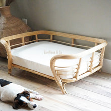 Load image into Gallery viewer, XL Handmade Rattan Dog Bed | Rattan Pet Bed | Dog Basket Bed | Wicker Dog Bed Basket | Woven Dog Bed Basket | Natural Pet Bed | Pet Basket