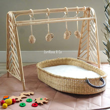 Load image into Gallery viewer, Handmade Rattan Play Gym | Baby Play Mobile | Rattan Montessori Play Gym | Boho Play Gym | Eco Baby | Baby Hanging Toys | Natural Play Gym