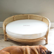 Load image into Gallery viewer, XL Handmade Rattan Dog Bed | Rattan Pet Bed | Dog Basket Bed | Wicker Dog Bed Basket | Woven Dog Bed Basket | Natural Pet Bed | Pet Basket