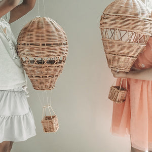 rattan wicker hot air balloon - nursery decor with wicker