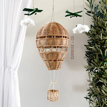 Load image into Gallery viewer, rattan wicker hot air balloon - nursery decor with wicker