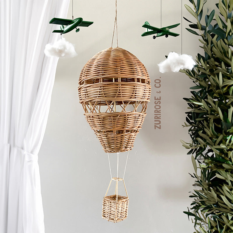 rattan wicker hot air balloon - nursery decor with wicker