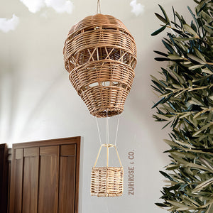 rattan wicker hot air balloon - nursery decor with wicker