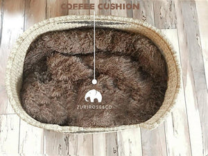 dog bed basket and cushion