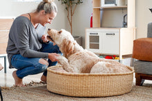 Load image into Gallery viewer, Round XL Woven Dog Bed - ZuriRose &amp; Co LLC