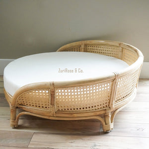 XL Handmade Rattan Dog Bed | Rattan Pet Bed | Dog Basket Bed | Wicker Dog Bed Basket | Woven Dog Bed Basket | Natural Pet Bed | Pet Basket