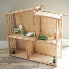 Load image into Gallery viewer, XL Kids Rattan Doll House | Kids Play House | Rattan Furniture | Wooden Doll House | Rattan Doll Bed | Boho Dollhouse | Wabi Sabi Furniture