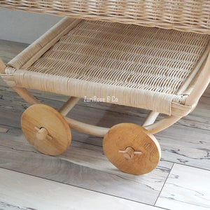 Kids Rattan tea cart | Kids Rattan Furniture| Kids Tea Party | Montessori play | Montessori Kids | Natural Kids Toys | Kids Shopping Cart