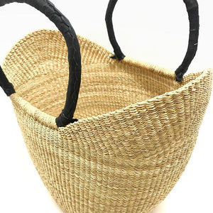 U Shopper Bag With Leather Handles
